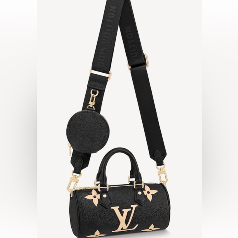 NEW Louis Vuitton Papillon BB in Monogram Empreinte Leather Black/ Beige